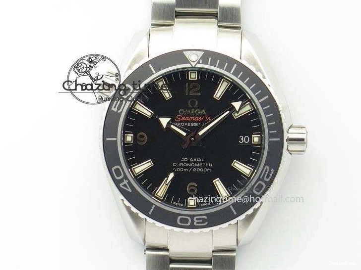 0308 Planet Ocean SS Bp Maker 45mm Black Bezel On SS Bracelet A OnTrend 8218